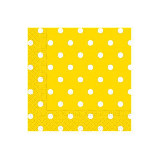 Xαρτοπετσέτες Yellow Dots 33X33εκ 20τμχ
