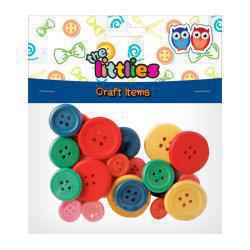 Ξύλινα Κουμπιά Χρωματιστά The Littlies 24 Τεμάχια
