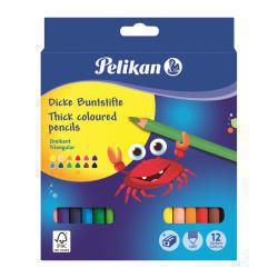 Ξυλομπογιές Pelikan Jumbo Τριγωνικές 12 Χρώματα Και Ξύστρα