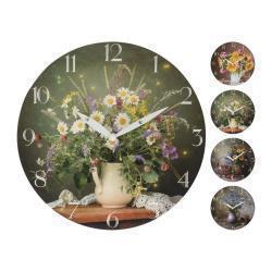 Ρολόι Τοίχου Λουλούδια 28cm - Σε 4 Σχέδια