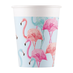 Ποτήρια Χάρτινα Τropical Flamingo 200ml 8Τμχ