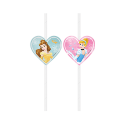 Καλαμάκια Ροφήματος Χάρτινα Με Φιγούρες Princess Disney 4Τμχ