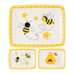 Πιατό Δολομίτη Με Μέλισσες 20x15cm