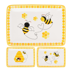 Πιατό Δολομίτη Με Μέλισσες 25x17cm