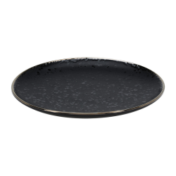 Πιάτο Κεραμικό Μαύρο Με Χρυσή Ρίγα 20cm