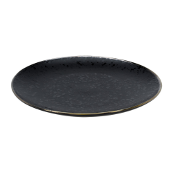 Πιάτο Κεραμικό Μαύρο Με Χρυσή Ρίγα 28cm