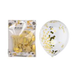 Μπαλόνια με Χρυσό Κονφετί