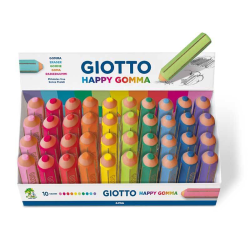 Η διασκεδαστική και πολύχρωμη Giotto Happy Gomma γόμα σε Display 40τμχ και σε Blister 3τμχ.