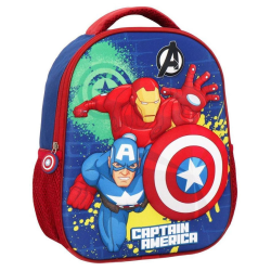 Must Captain America Σχολική Τσάντα Πλάτης Νηπιαγωγείου Πολύχρωμη Μ26 x Π10 x Υ32εκ