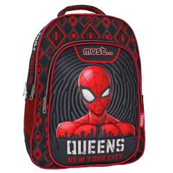 Must Spiderman Queens New York City Σχολική Τσάντα Πλάτης Δημοτικού σε Κόκκινο χρώμα Μ32 x Π18 x Υ43εκ