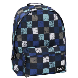 Mood Sigma Squares Σχολική Τσάντα Πλάτης Γυμνασίου - Λυκείου σε Μπλε χρώμα Μ30 x Π15 x Υ40εκ