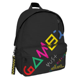 Must Gamer με 1 Κεντρική Θέση Σχολική Τσάντα Πλάτης Δημοτικού σε Μαύρο χρώμα Μ32 x Π17 x Υ42εκ
