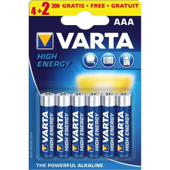 Varta High Energy Αλκαλικές Μπαταρίες AAA 1.5V 6τμχ