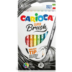 Carioca Super Brush Μαρκαδόροι Ζωγραφικής Λεπτοί σε 10 Χρώματα