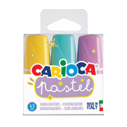 Carioca Pastel Mini Μαρκαδόροι Υπογράμμισης Πολύχρωμοι 3τμχ