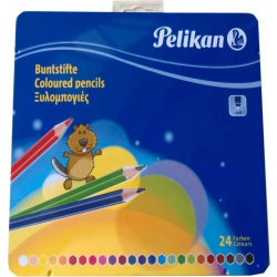 Pelikan Έγχρωμες Ξυλομπογιές σε Μεταλλική Θήκη 24τμχ