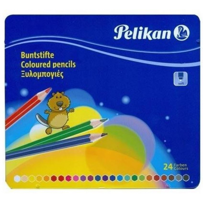 Pelikan Έγχρωμες Ξυλομπογιές σε Μεταλλική Θήκη 24τμχ