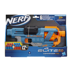 Nerf Elite 2.0 Commander Rd-6 Blaster, 12 Official Nerf Darts E9485