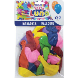 Μπαλόνια 50τμχ Σε Σακουλάκι 24εκ Διάφορα Χρώματα