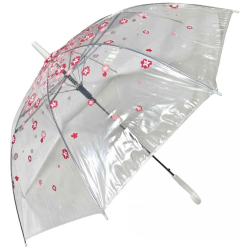 Ομπρέλα Βροχής Μπαστούνι 118εκ Σε Χρώμα Διάφανο