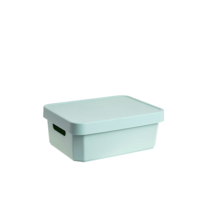 Πλαστικό Κουτί Αποθήκευσης με Καπάκι Μπλε 13.5x36x27.5cm