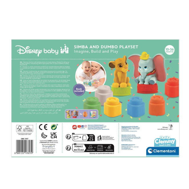 Soft Clemmy Σετ Παιχνιδιού Simba & Dumbo Για 6-36 Μηνών