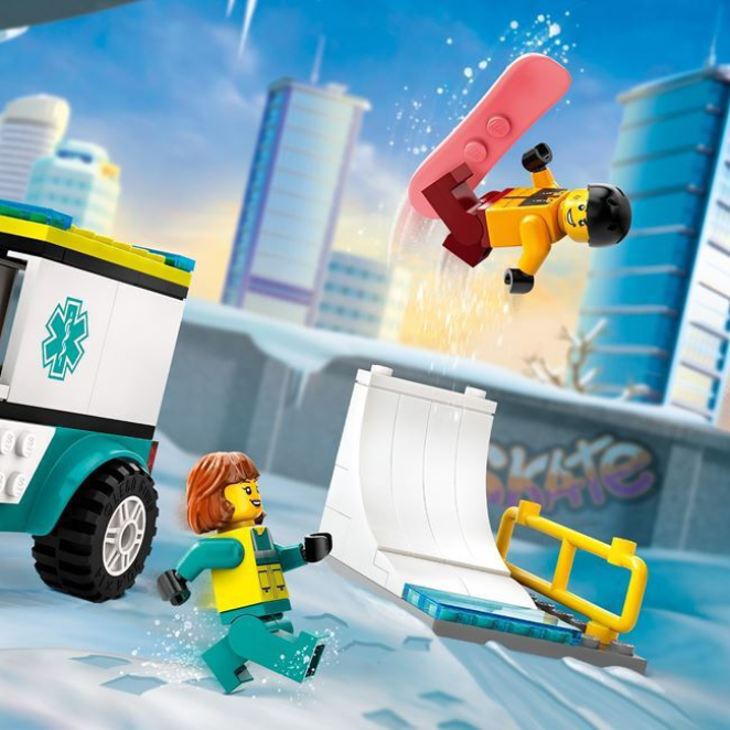 Lego City Emergency Ambulance And Snowboarder για 4+ ετών 60403